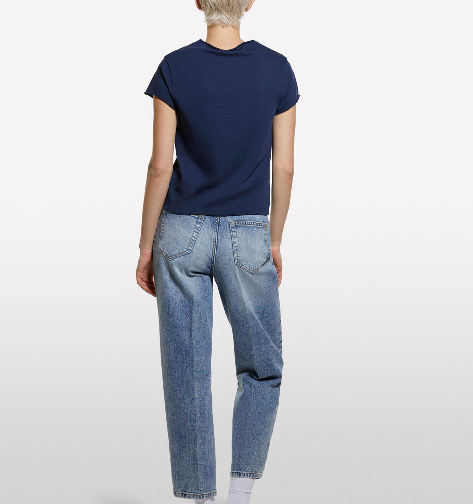 Dark blue t-shirt with halter neck - women's short sleeve t-shirts - Dark Blue | Sisley image number 2